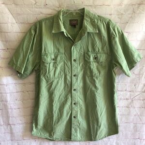 C.E. Schmidt Workwear Green Button Down Short Sleeve Shirt - Size Medium